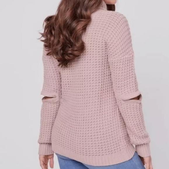 Guess pink sweater with zippers-Medium - Picture 3 of 7